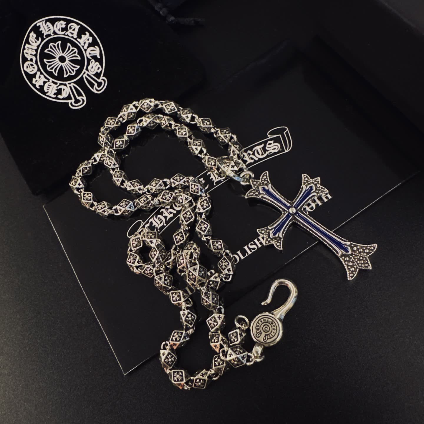 Chrome Hearts The Hearts Truth Silver Cross Necklace